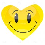 Yellow Heart Shaped Smiley